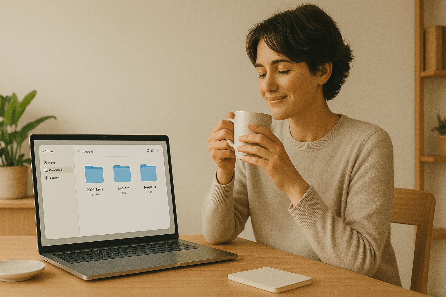 Neat digital dashboard with Taxort folders tagged by year, category, and status